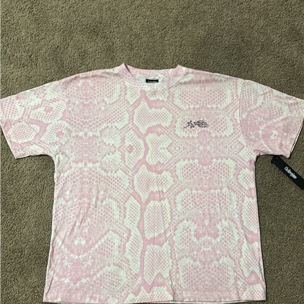 Civilregime mens Pink Snake Print T-Shirt